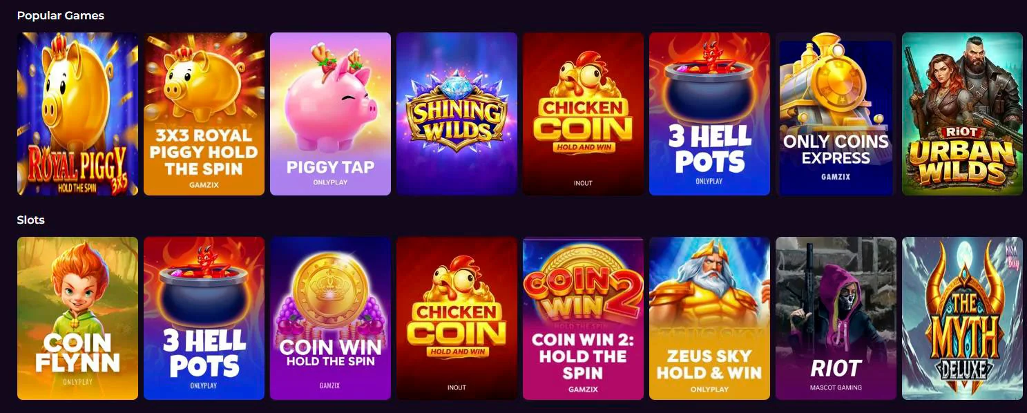 Crash and Instant Win Games