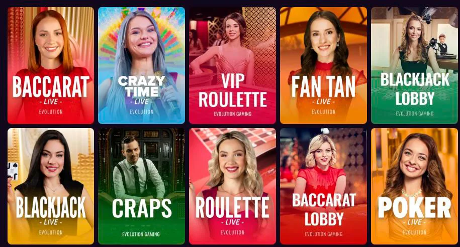 Live Dealer Tables: Roulette, Blackjack, Baccarat, Game Shows